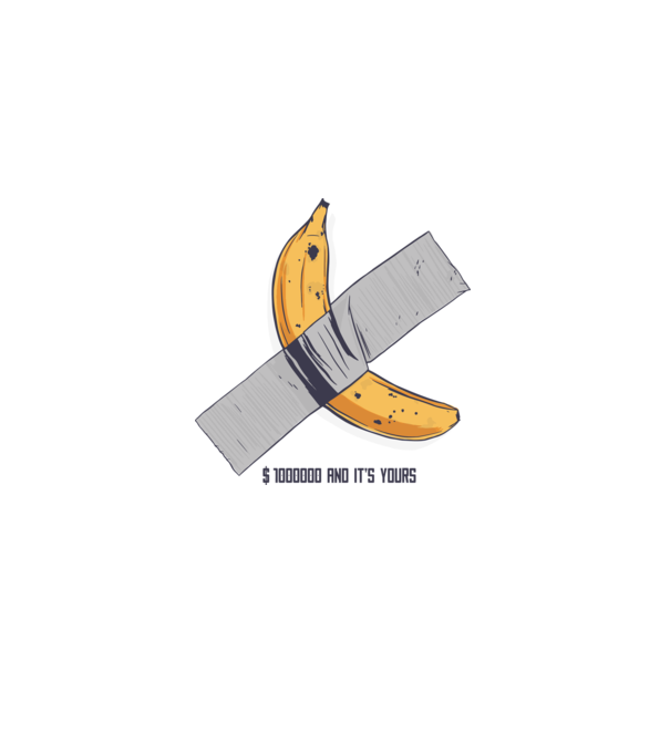 Ultima banană model alb pe tricou