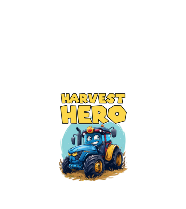 Harvest Hero Tractor model negru pe tricou
