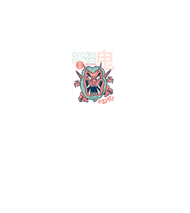 Oni Yokai Anime model gri pe tricou
