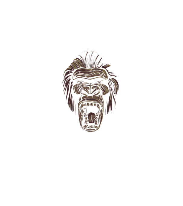 Gorilla Face model negru pe tricou