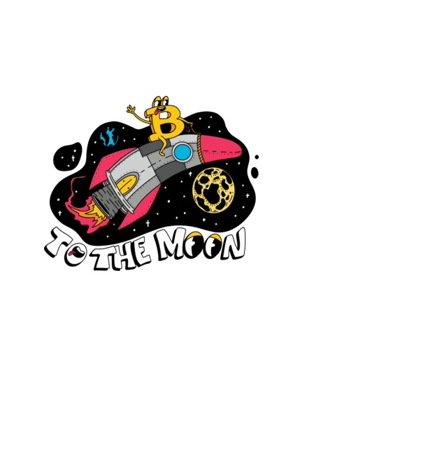Bitcoin to the moon model negru pe tricou