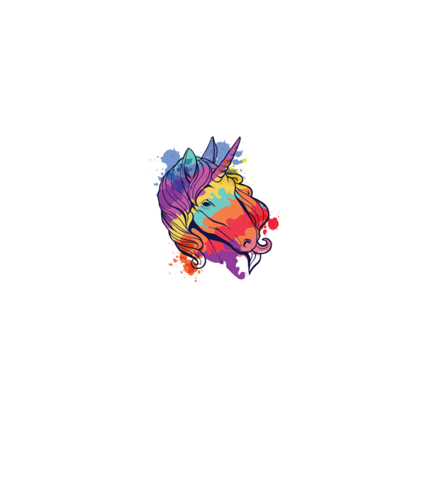 Curcubeu colorat Unicorn tricou model roz deschis pe tricou