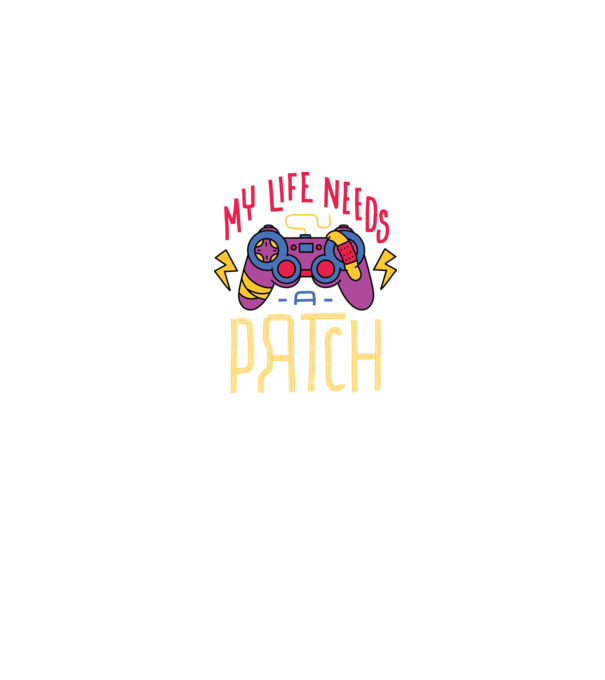 My life needs a patch Gamer model albastru jeanși pe tricou