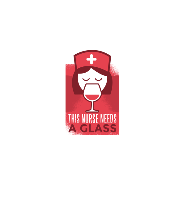 Această asistentă are nevoie de un pahar de vin model alb pe tricou