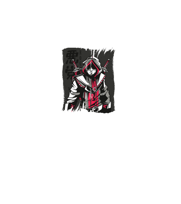Războinic Anime model alb pe tricou