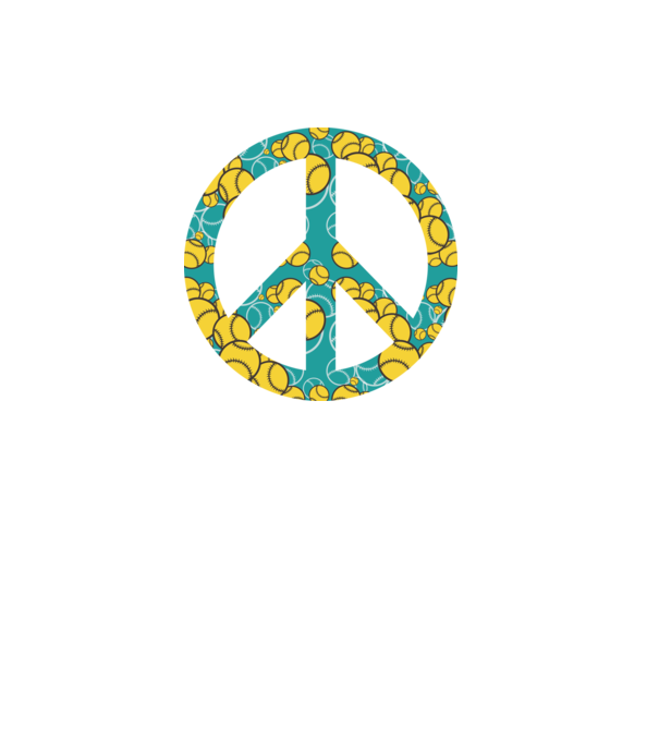 Simbol Baseball Peace model negru pe tricou