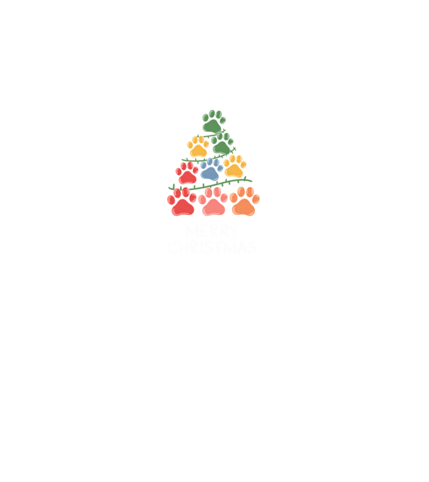 Merry Christmas Paws Negru model negru pe tricou