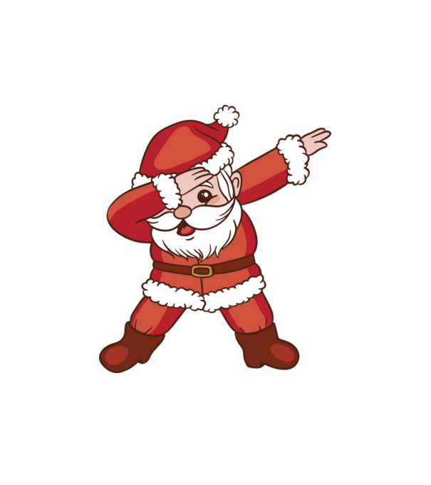 Santa Dab model alb pe tricou
