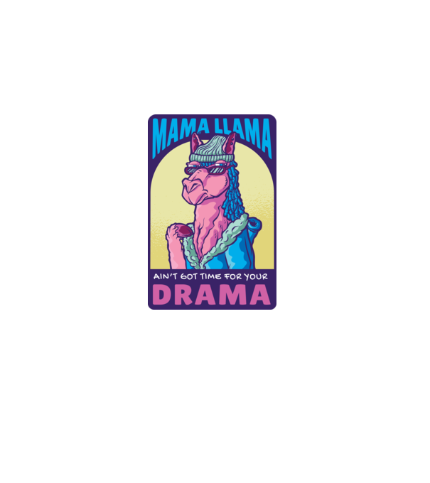 Mama Lama model alb pe tricou