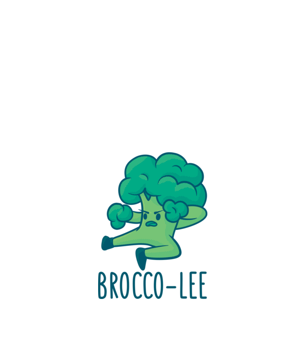 Brocco-Lee - Broccoli Karate model alb pe tricou