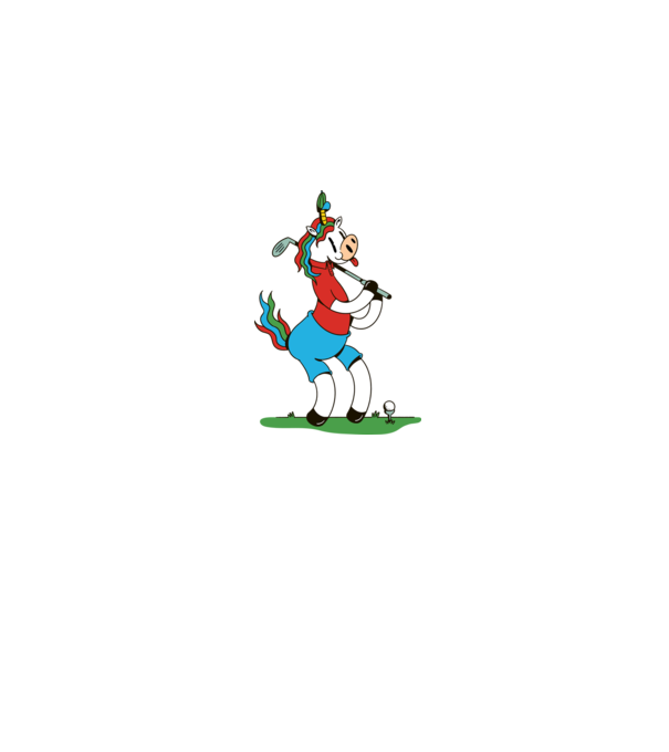 Unicorn jucător de golf model gri pe tricou