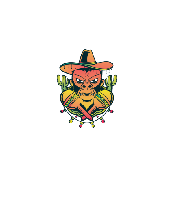 Gorila mexicană model nisipiu pe tricou