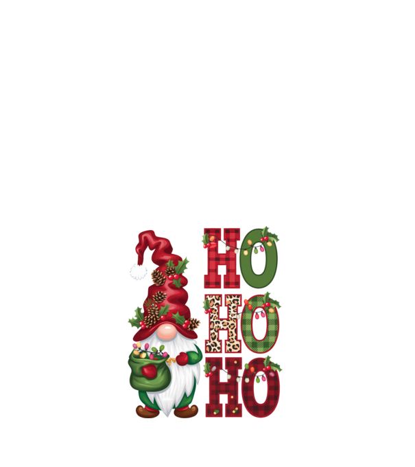 HOHOHO Gnome model alb pe tricou
