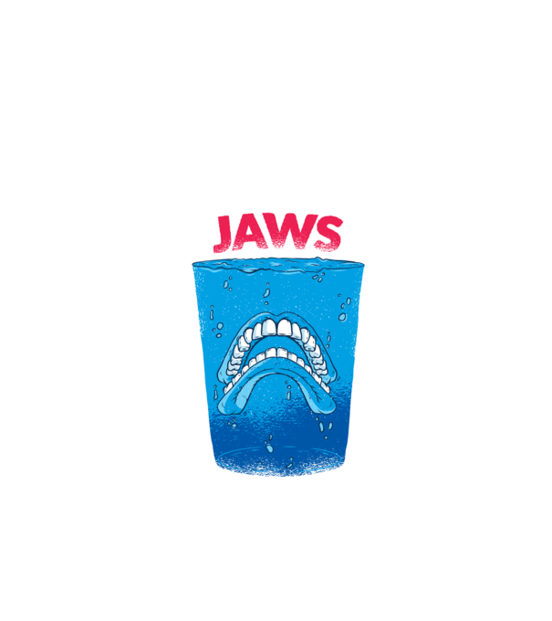 Jaws dinți tricou parodie model negru pe tricou