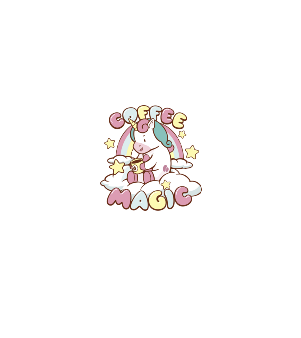 Cafea Magică Unicorn model negru pe tricou