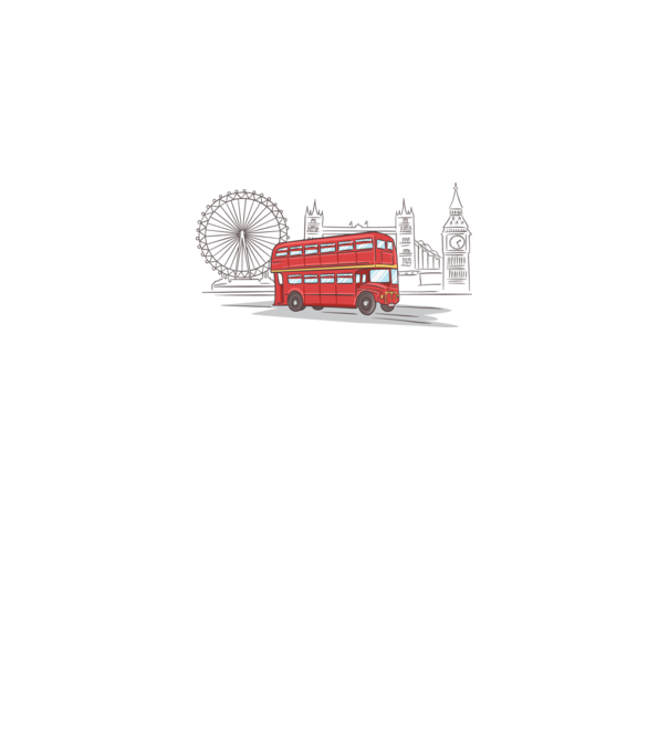 London Bus model alb pe tricou