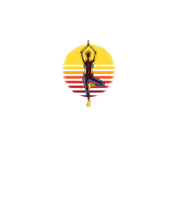 Retro yoga model turcoaz pe tricou