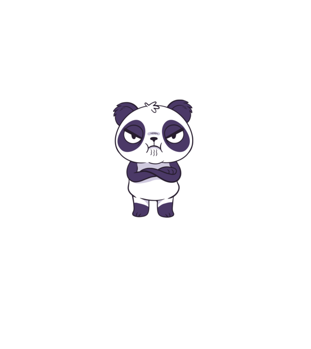Panda furios model albastru deschis pe tricou