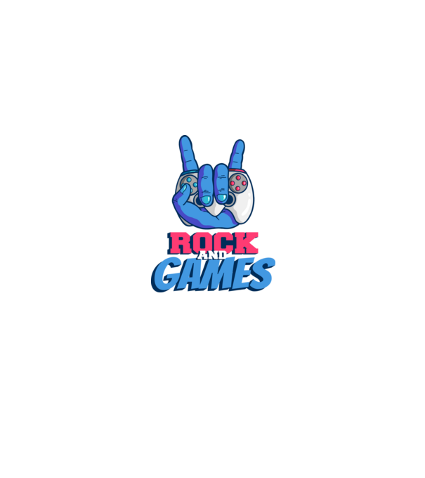 Rock And Games model negru pe tricou