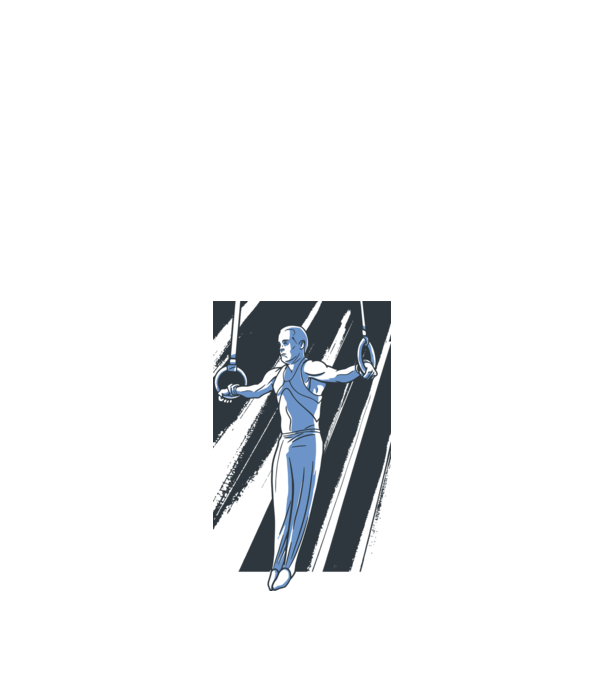 Inel de gimnastică tricou Gimnastică model alb pe tricou