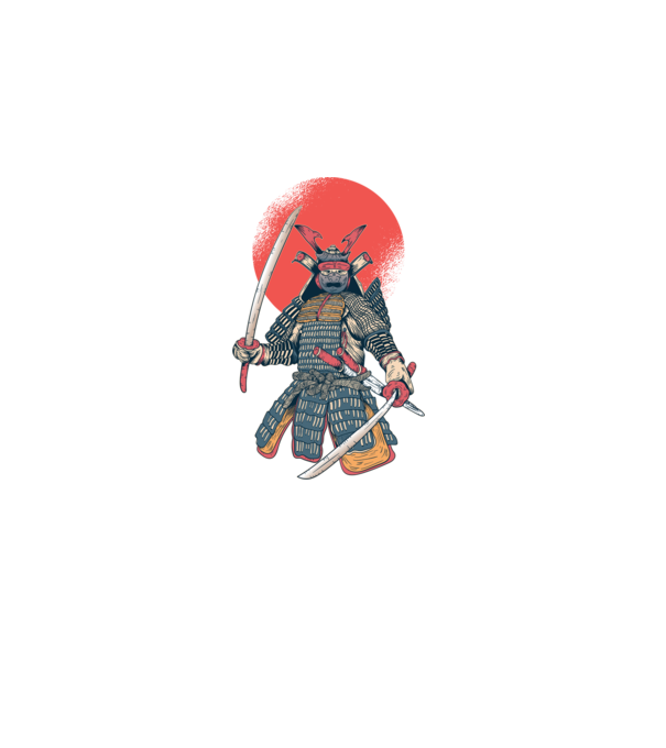 Vintage Samurai tricou arte marțiale orientale model alb pe tricou