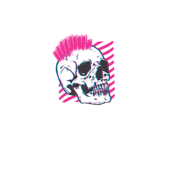 Craniu Punk model negru pe tricou