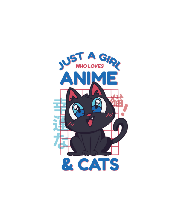 Doar o fată căreia îi place Anime și Pisicile model alb pe tricou