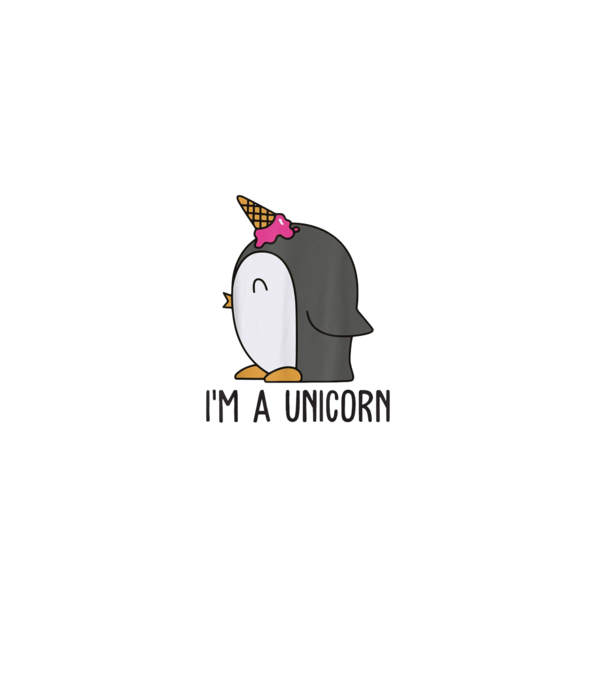 'I''m a unicorn - penguin' model alb pe tricou