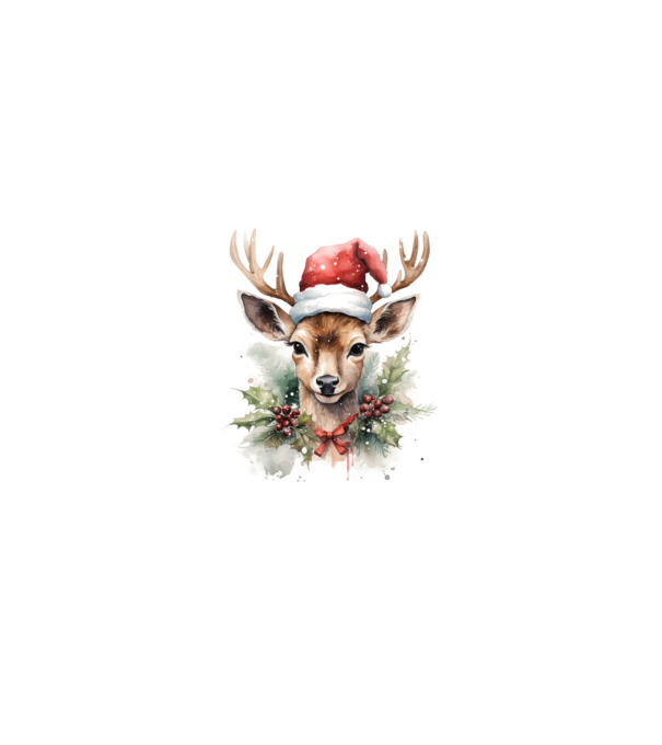 Festive Reindeer model alb pe tricou