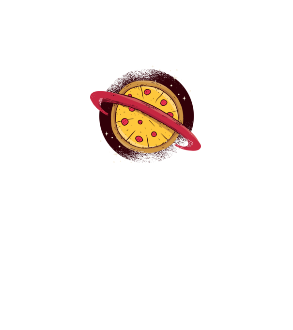 Pizza Planetă model gri pe tricou