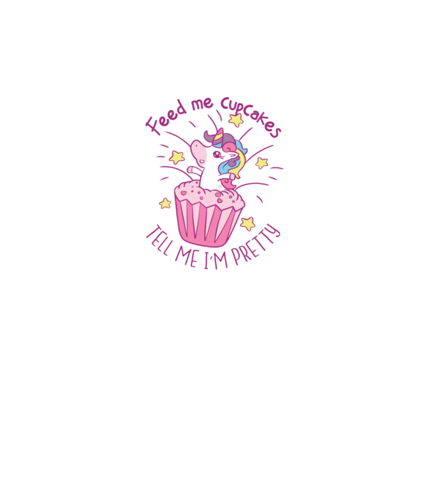 Unicorn Muffin model alb pe tricou
