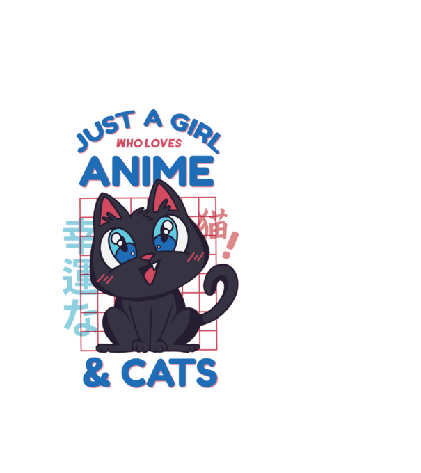 Doar o fată căreia îi place Anime și Pisicile model alb pe tricou