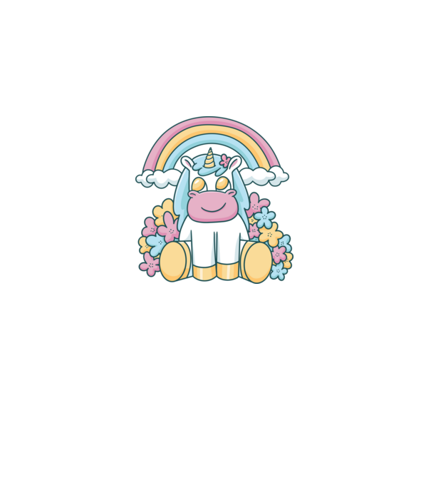 Unicorn drăguț model alb pe tricou