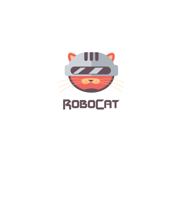Robocat model negru pe tricou