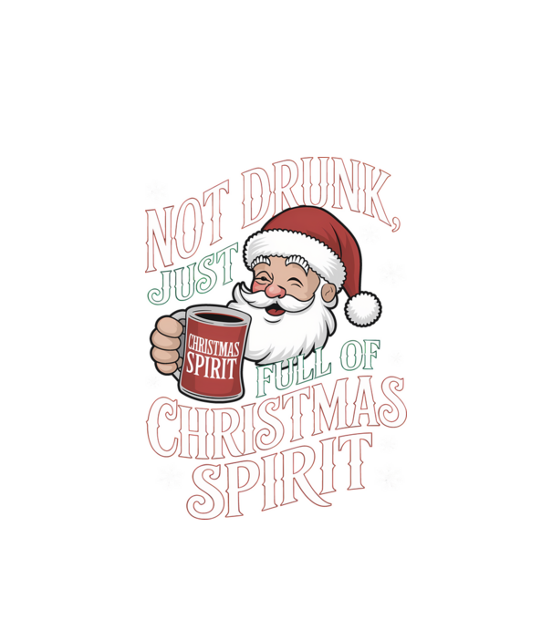 Christmas Spirit Santa model alb pe tricou