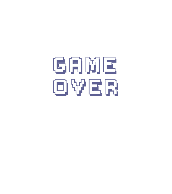 Game Over model alb pe tricou