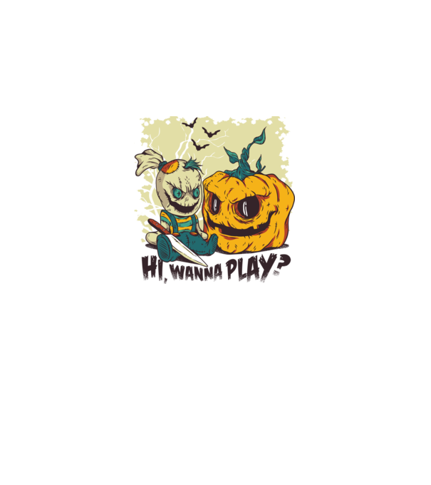 Vrei să te joci? Halloween model albastru regal pe tricou