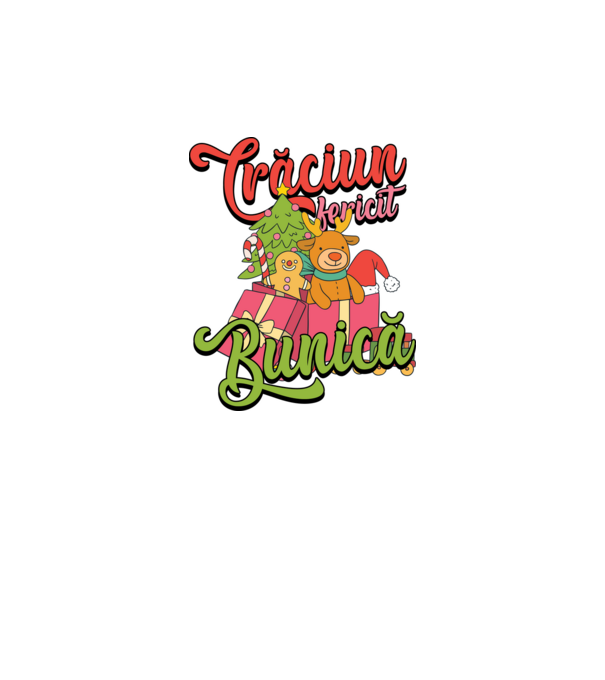 CRĂCIUN FERICIT BUNICĂ model negru pe tricou
