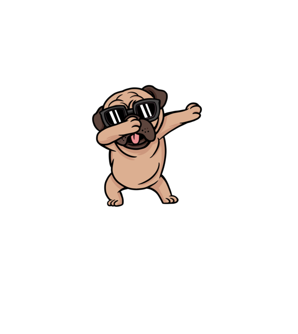 Pug DAB model albastru deschis pe tricou