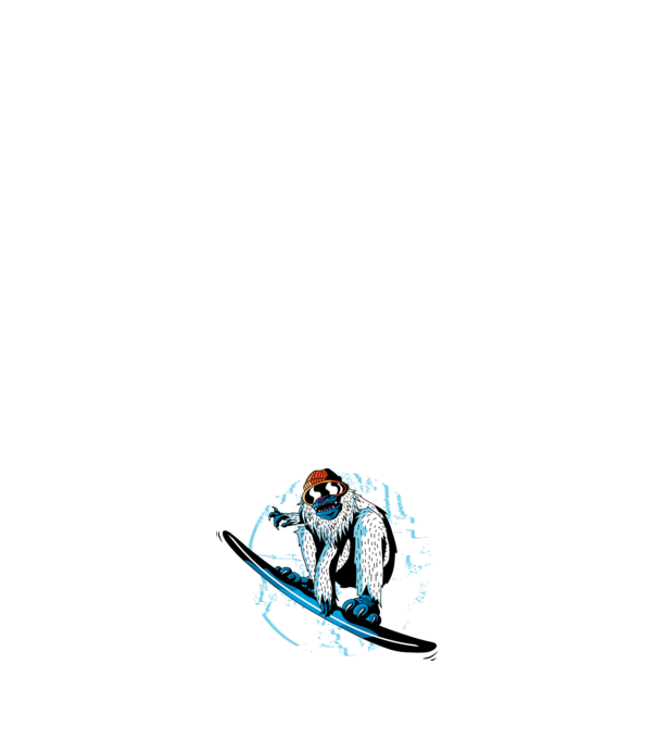 Yeti Snowboarder model negru pe tricou