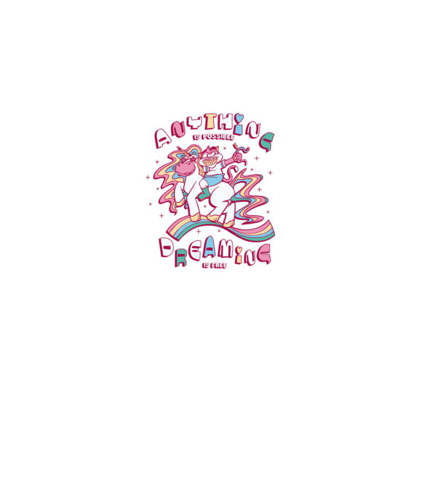 Orice este posibil Unicorn model alb pe tricou