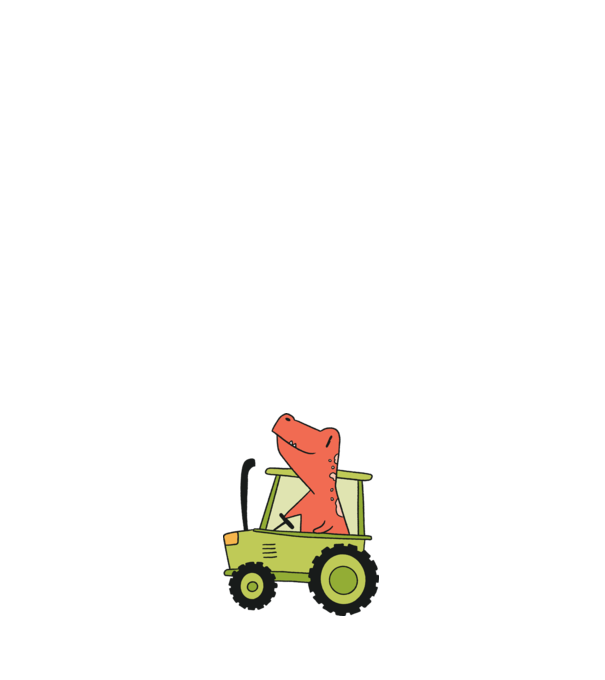 Tractor dinozaur model negru pe tricou