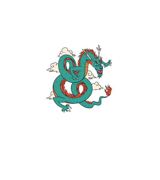 Dragon Chinez model negru pe tricou