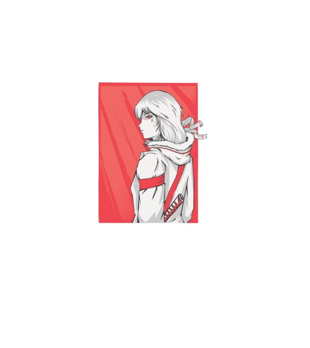 Anime fată Războinic model negru pe tricou