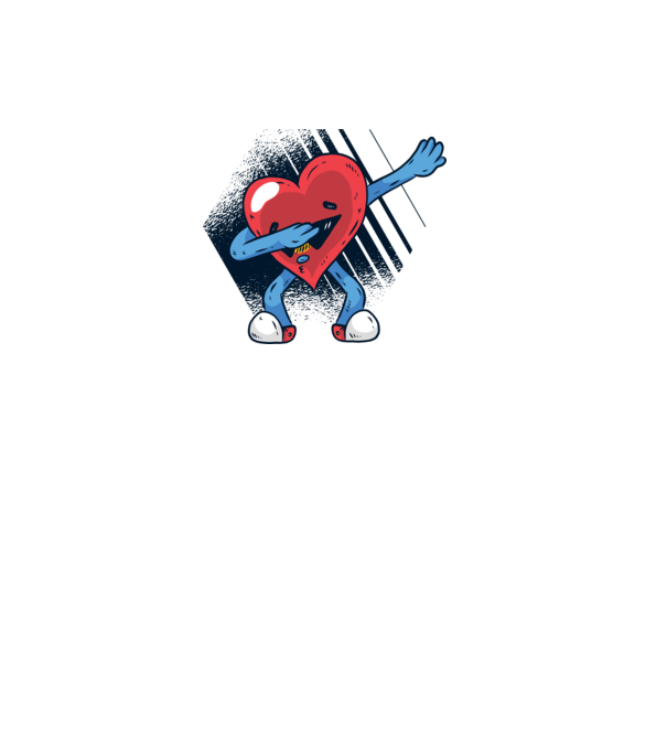 'Inimă DAB Floss Heart tricou amuzant pentru Valentine''s Day' model alb pe tricou