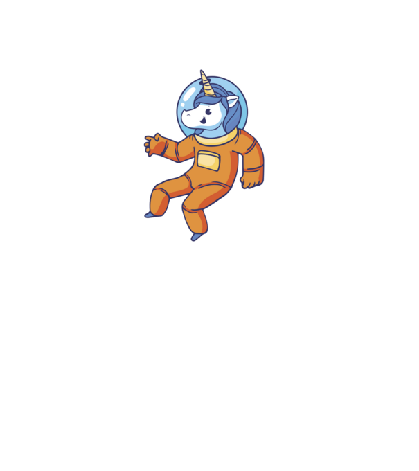 Unicorn Astronaut model negru pe tricou