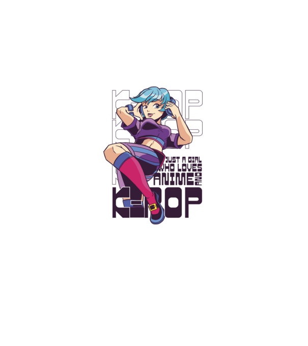 Doar o fată căreia îi place Anime și K-Pop model albastru deschis pe tricou