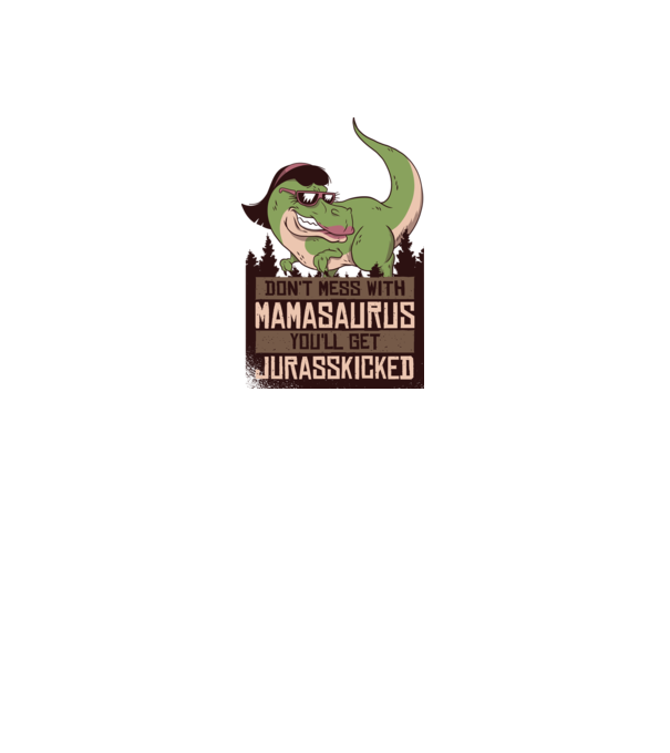 Mamasaurus tricou cu dinozaur model alb pe tricou