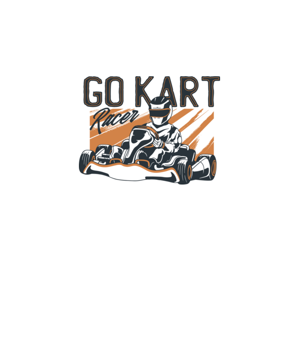 Concurent Go-kart model alb pe tricou