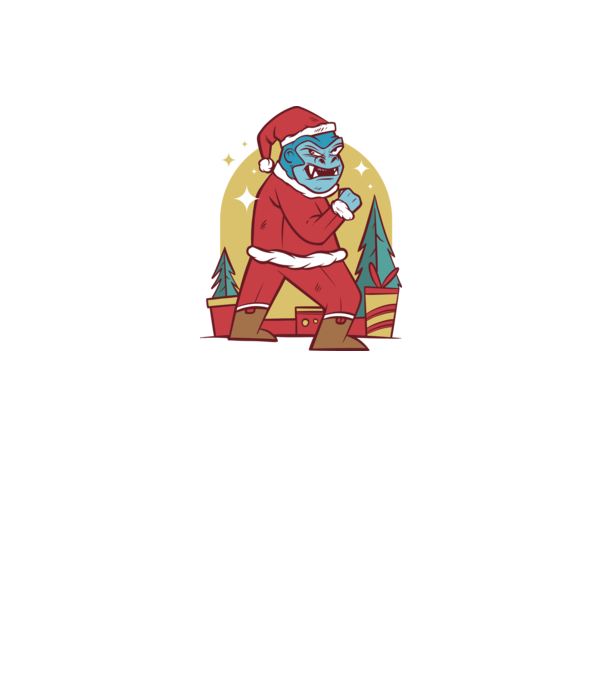 Gorila Santa model alb pe tricou